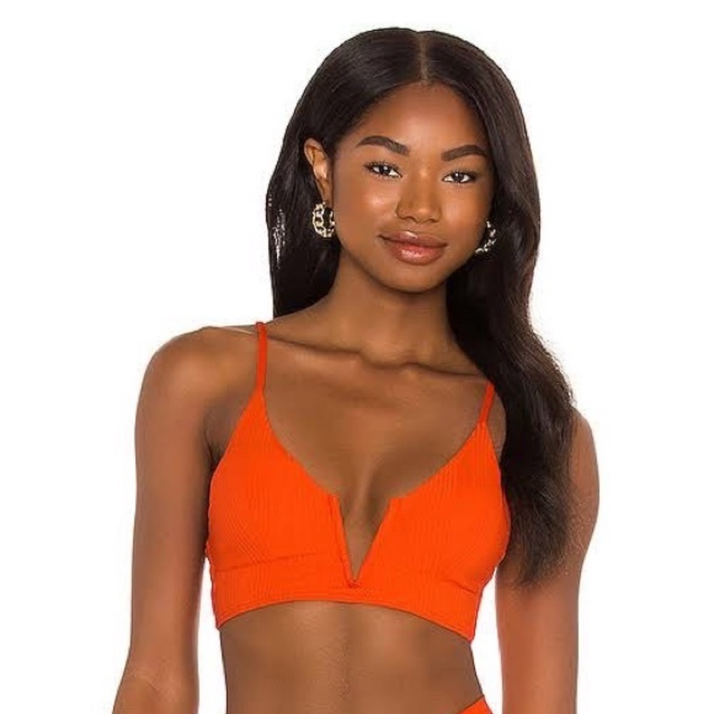 L*SPACE Siren Bikini Top In Poppy